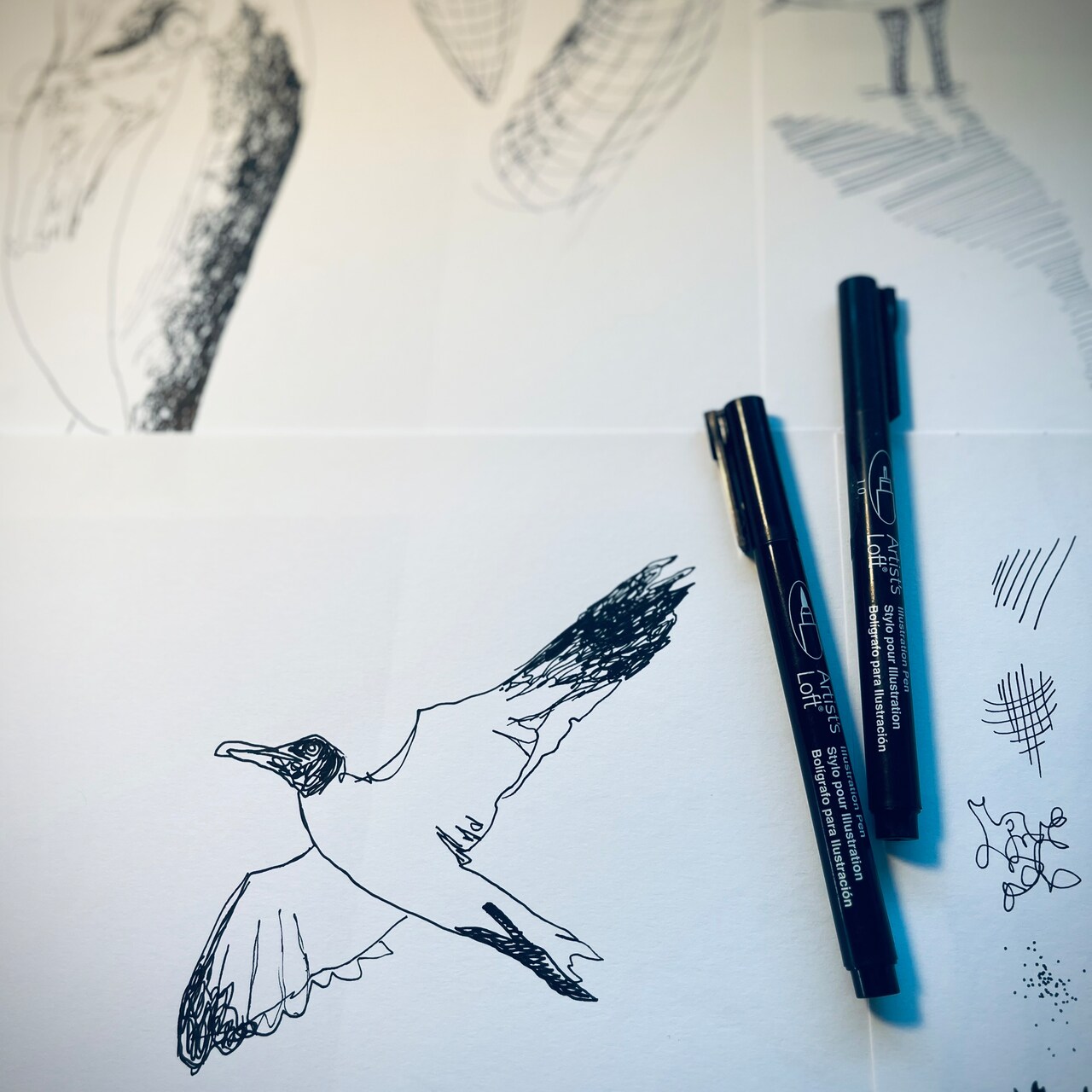 Art in August | Contour Line & Expressive Mark Making Using Pen & Ink